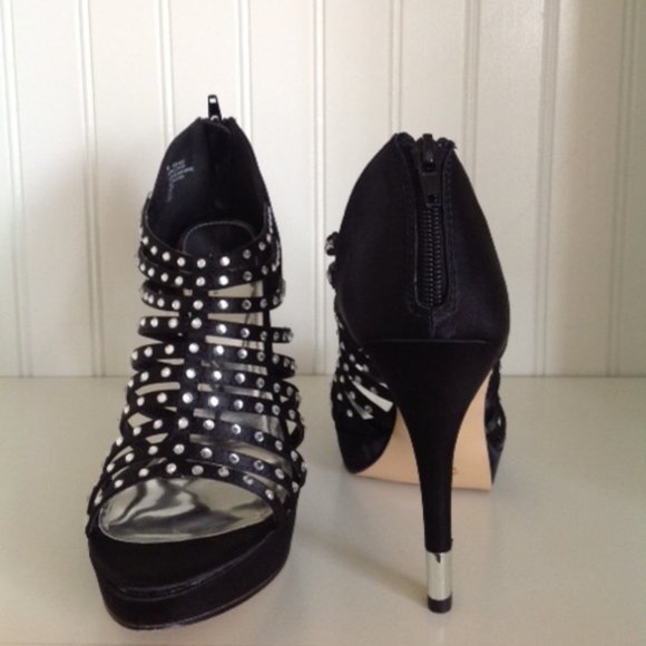 BLACK SEXY 4 1/2" HEEL WITH RHINESTONES - Picture 3 of 7